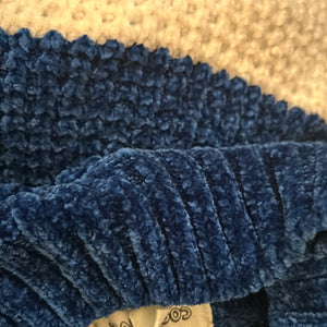 Blue and White Hannukah Stripe Chenille Sweater