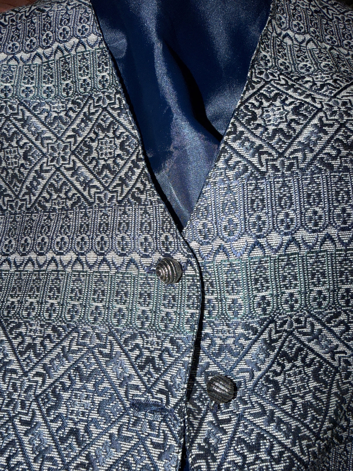 Froggy Paris 90’s Y2K Navy Brocade Vest
