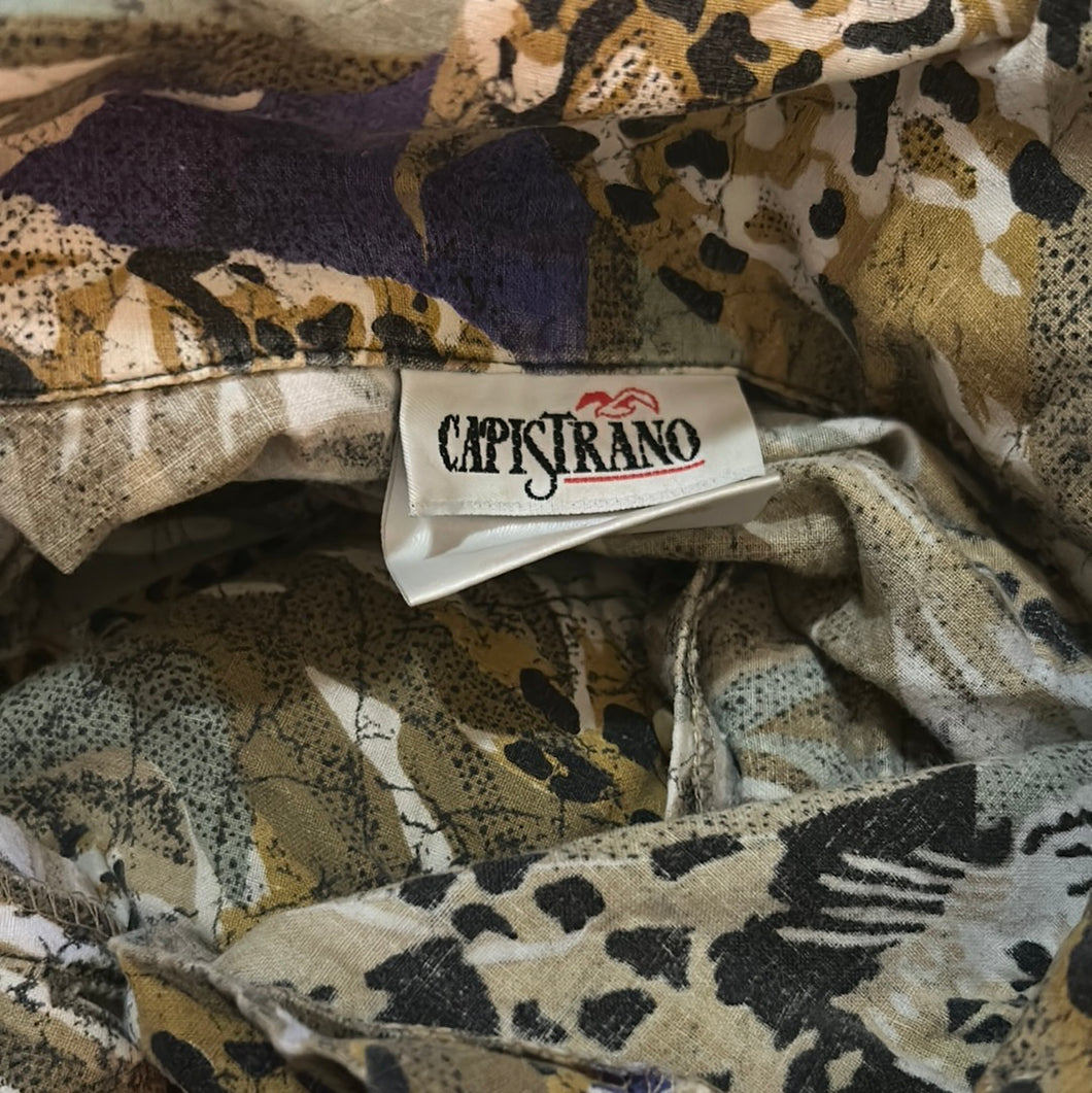 Capistrano Leopard Cotton Short Sleeved Button Up