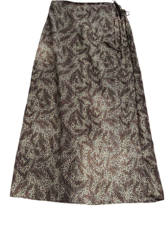 Impressions Full Wrap Skirt in Abstract Cheetah Size Large
