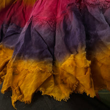 Load image into Gallery viewer, Burnt Orange Purple and Magenta Tie Die Tiered Y2K Mini Skirt