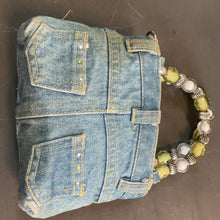 Load image into Gallery viewer, Feelin Froggy Bead Handle Y2K Denim Mini Pants Purse