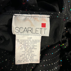 Y2k Scarlett Holo Glitter Sparkle Dots Lines Long Sleeve Dress