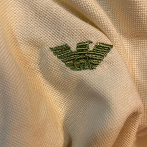 Giorgio Armani Buttercream and Olive Green Polo Shirt