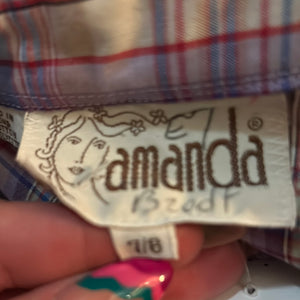 Amanda 70’s Vintage Plaid Collared Button Up Shirt