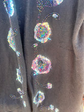 Load image into Gallery viewer, Victor Costa Sequin Floral Appliqué Open Cardigan 3XL NWT