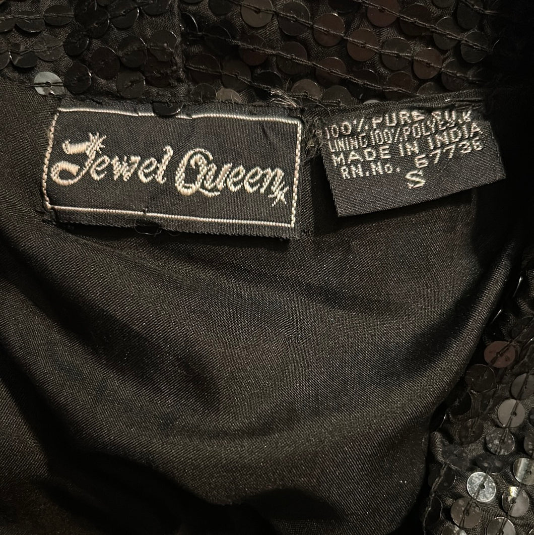 Jewel Queen Sequin Tuxedo Blazer Jacket Small