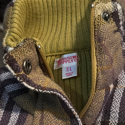 2003 Mossimo Supply Co Plaid Zip Up Sweater Vest