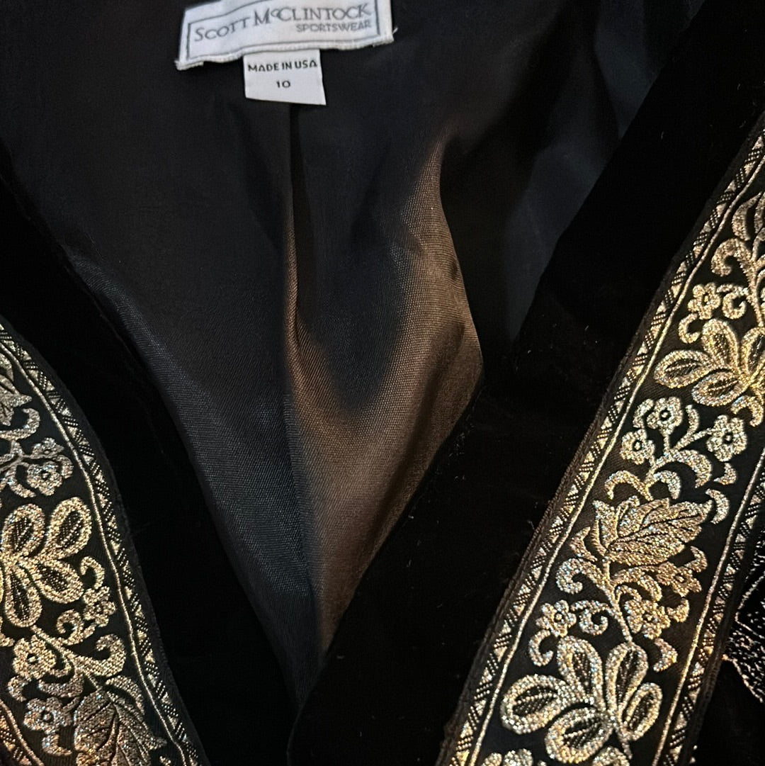 Scott McClintock Velvet Blazer with Gold Paisleys