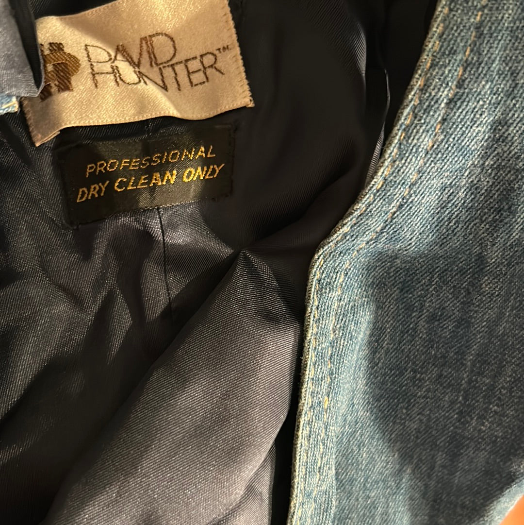 David Hunter Denim 70’s Vest Silk Backing and Lining