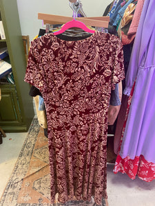 North Style Batik Printed Stretchy Flutter Sleeve Princess Bodice Dress Size Small
