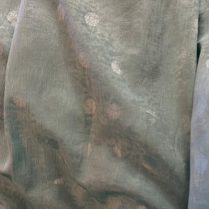 70’s Shantung Silk Pastel Teal Midi Skirt