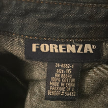 Load image into Gallery viewer, Forenza Dark Denim Corset Style Denim Jacket Size 16