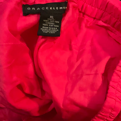 Plus Grace Elements Pink Cotton Mermaid Asymmetrical Midi Patch Skirt XL