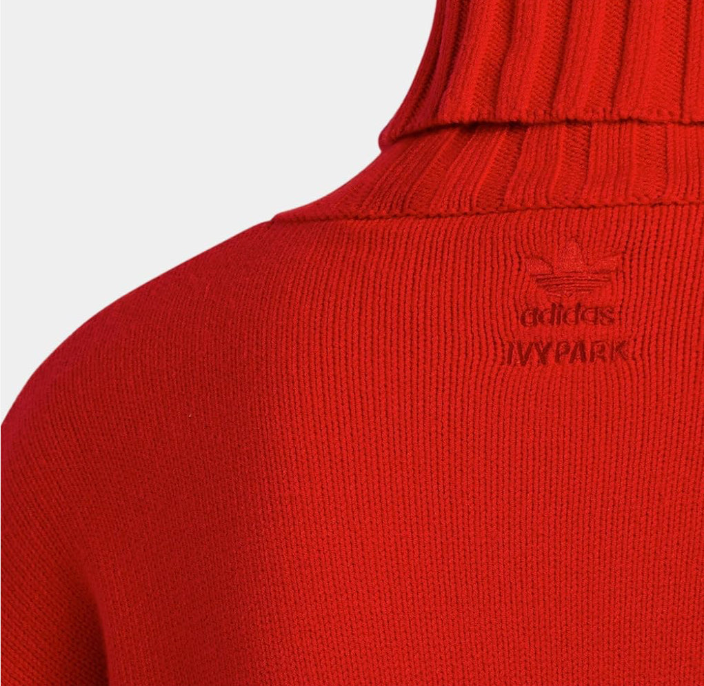 adidas X IVY PARK WOMEN'S TURTLENECK RED SWEATER Size Small