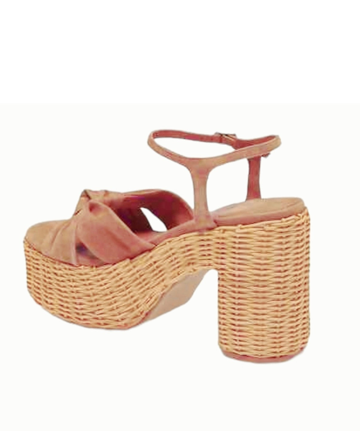 Jeffrey Campbell Pink Tea Party Suede Wicker Platform Sandals - US 8
