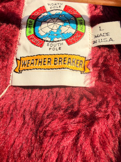 Stanford vs Cal Weatherbreaker Sherpa Lined Stadium Jacket Unisex Vintage Large