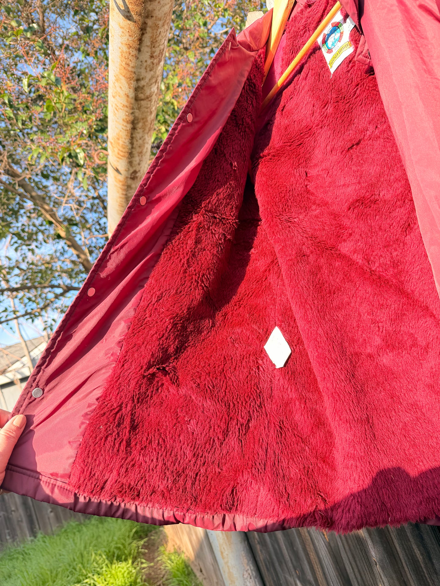 Stanford vs Cal Weatherbreaker Sherpa Lined Stadium Jacket Unisex Vintage Large