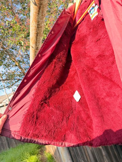 Stanford vs Cal Weatherbreaker Sherpa Lined Stadium Jacket Unisex Vintage Large