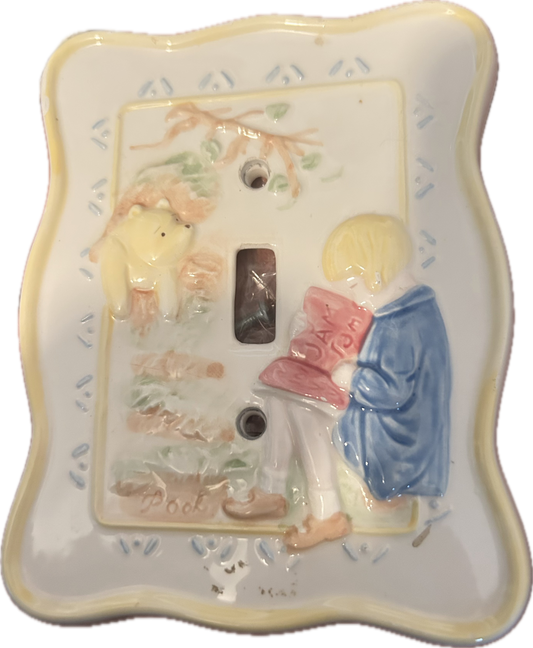 Charpente Winnie the Pooh Vintage Ceramic Light Switch Plate