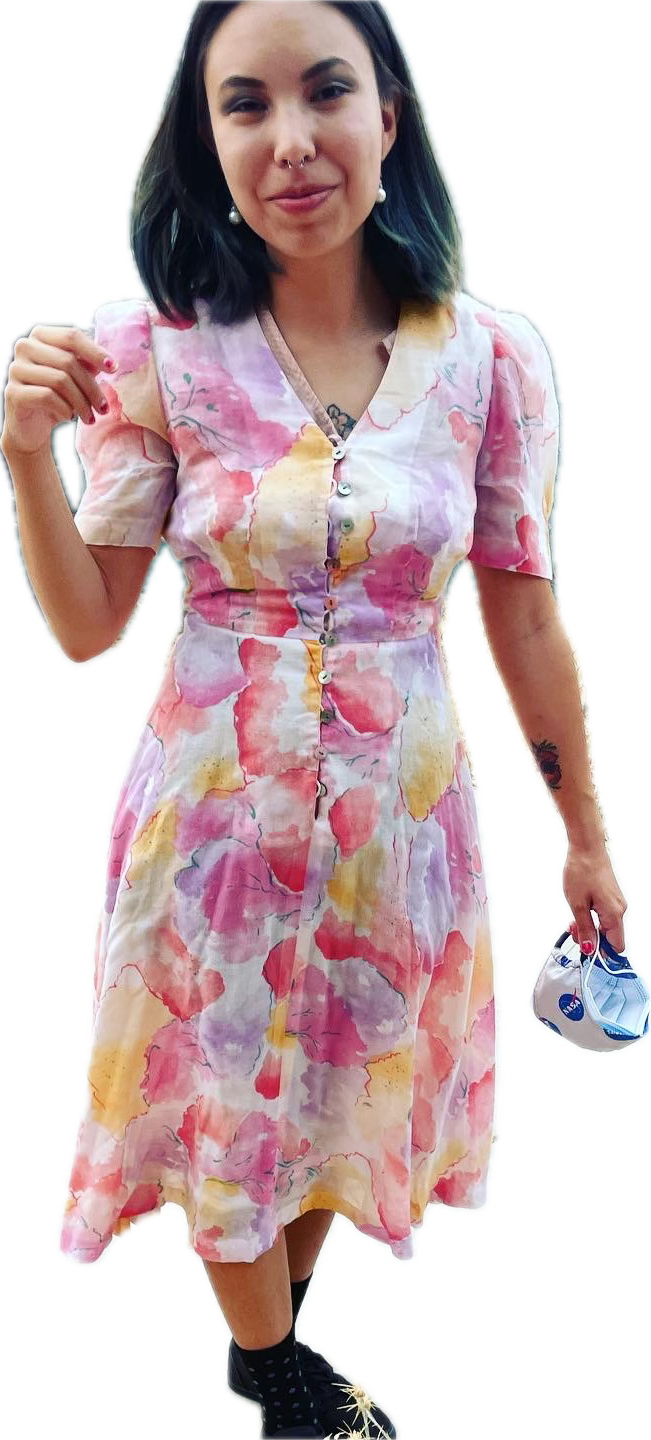 Prue Acton Australia Watercolor Cotton Dress XS petite friendly