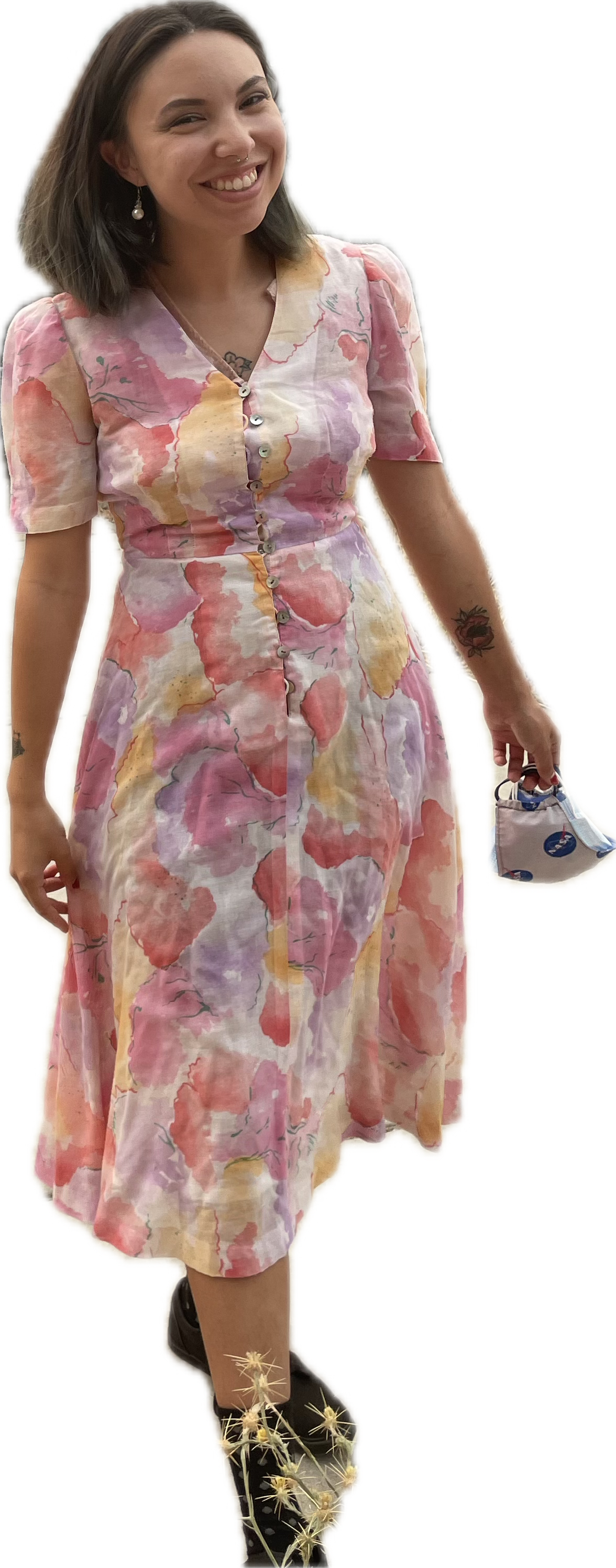 Prue Acton Australia Watercolor Cotton Dress XS petite friendly
