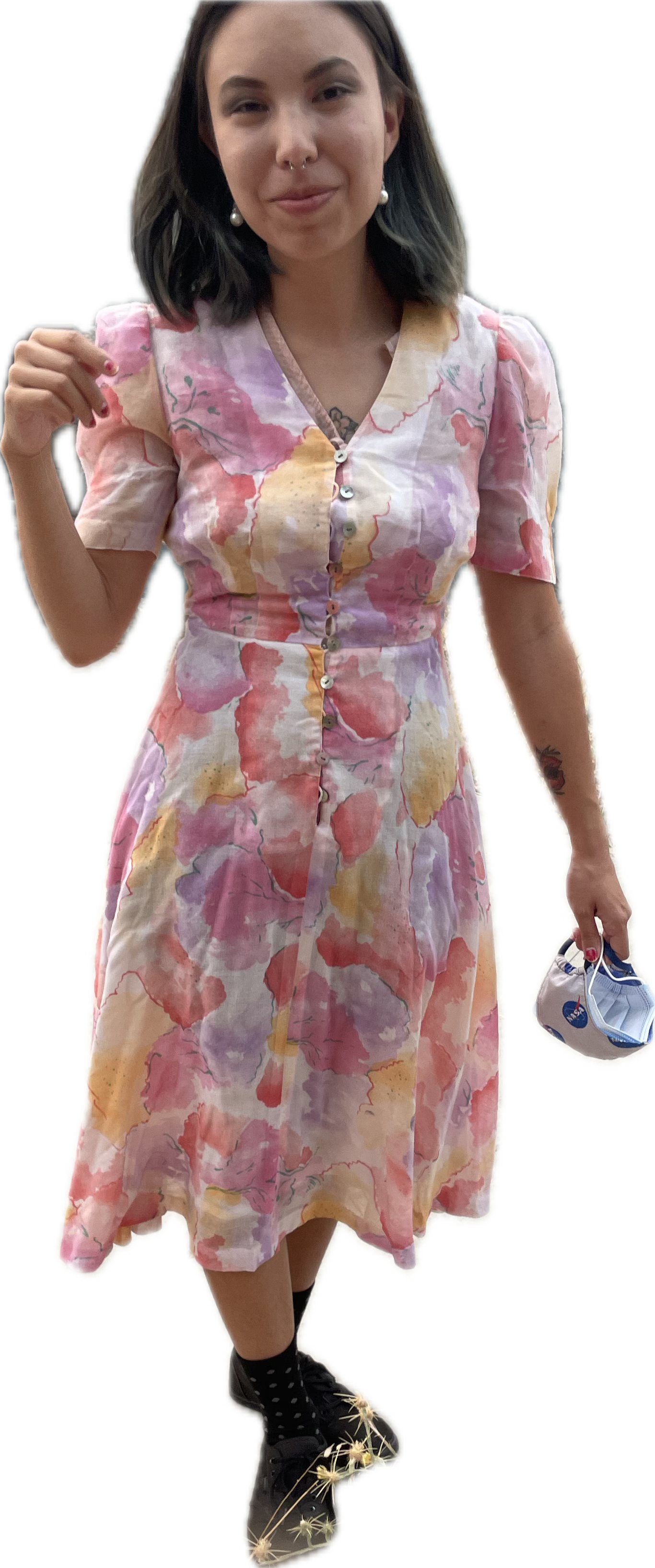 Prue Acton Australia Watercolor Cotton Dress XS petite friendly