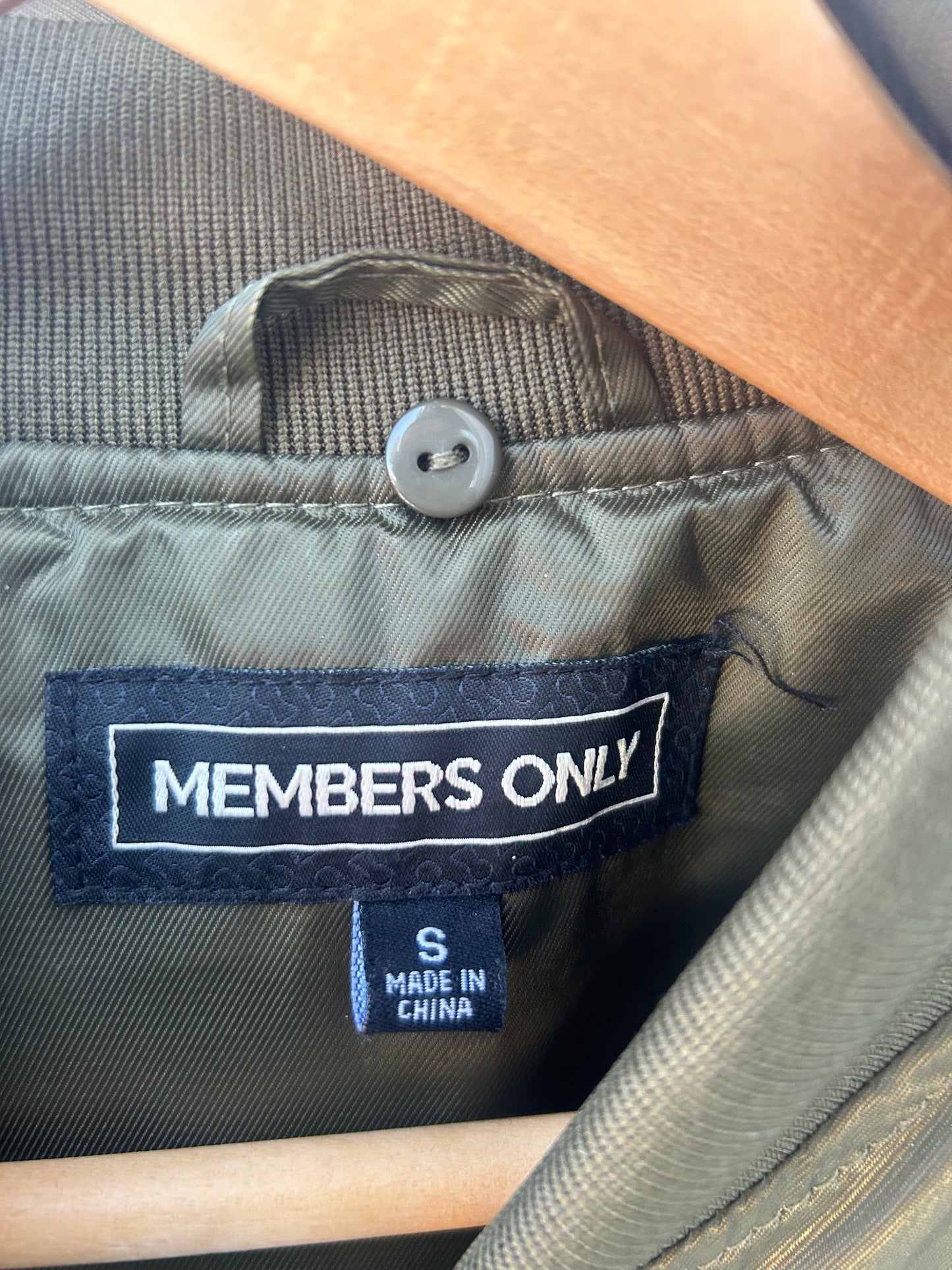 Members Only Y2K Bomber Jacket, Military Green Size Small