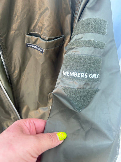 Members Only Y2K Bomber Jacket, Military Green Size Small