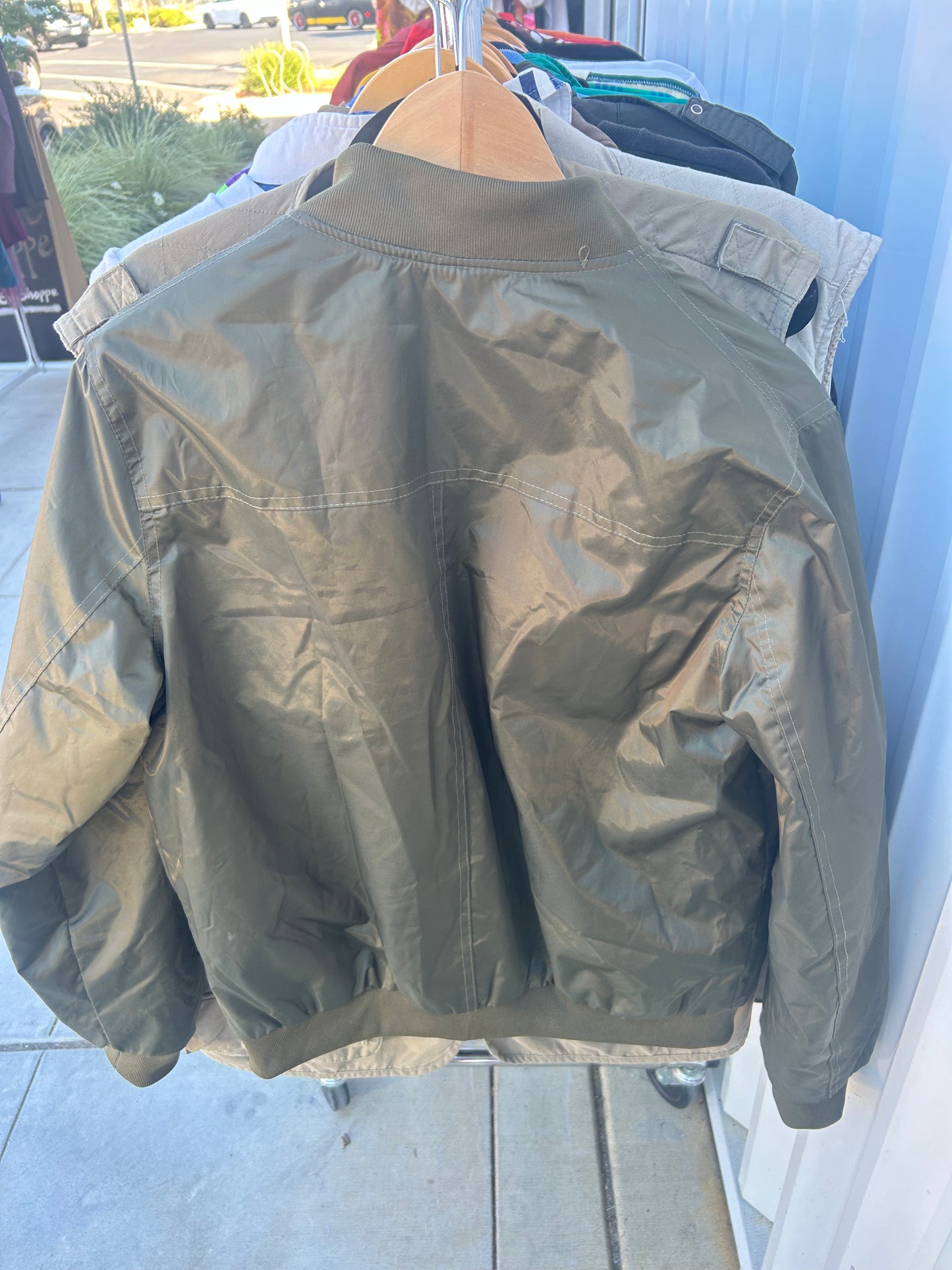 Members Only Y2K Bomber Jacket, Military Green Size Small