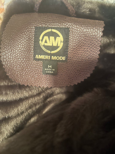 Ameri Mode Vegan Leather Faux Fur Opulent Jacket Size Medium