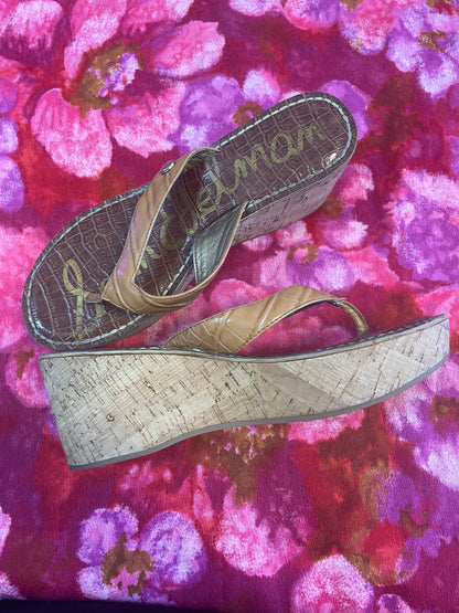 Sam Edelman “Romy” Y2k Cork Platform Thong Sandal Size 9