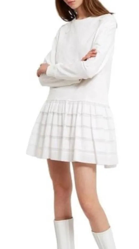 Opening Ceremony White on White Embroidered Sweatshirt Dress Size Medium