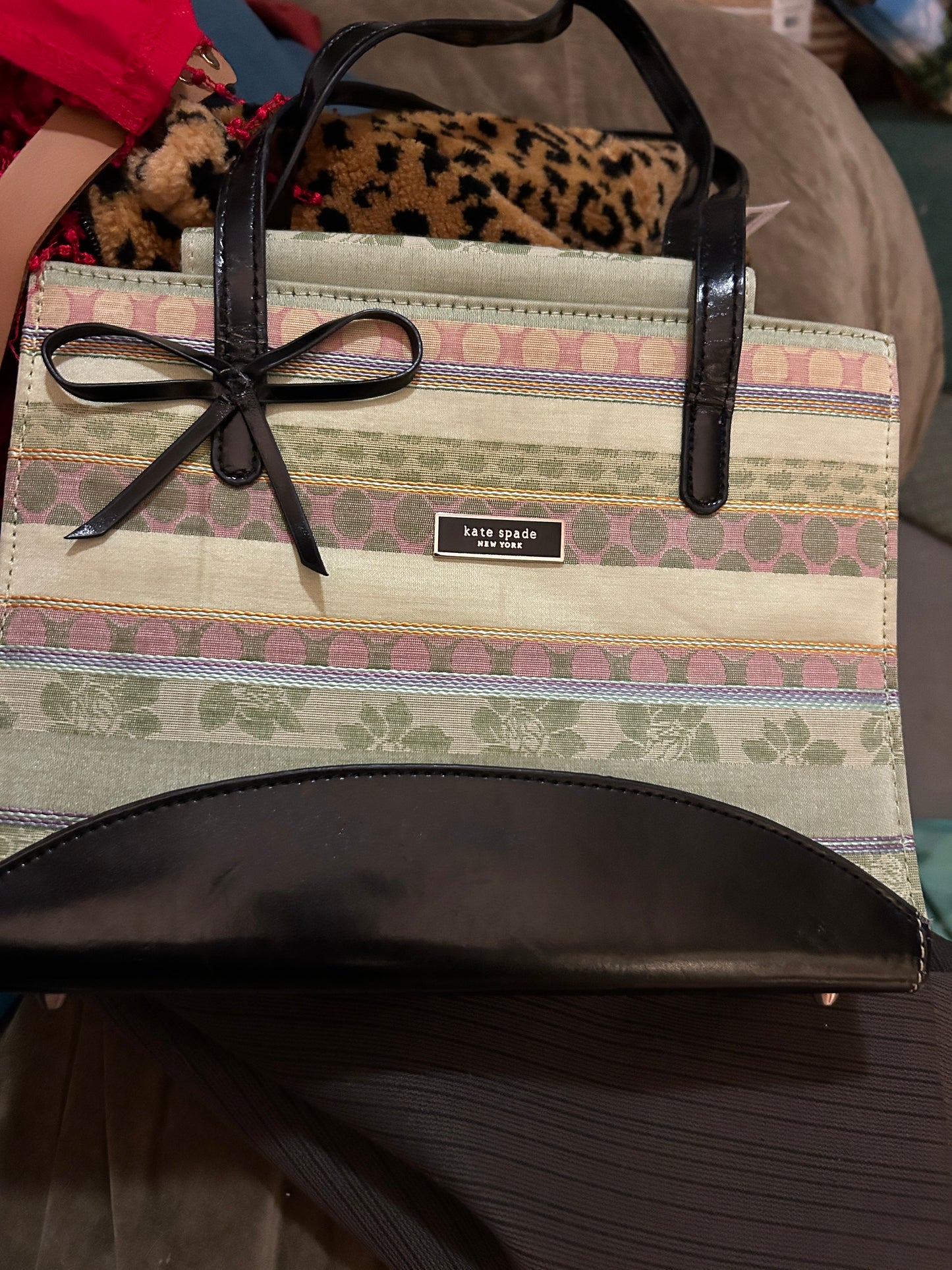 Vintage Y2K Kate Spade Tapestry Drop Handle Bag