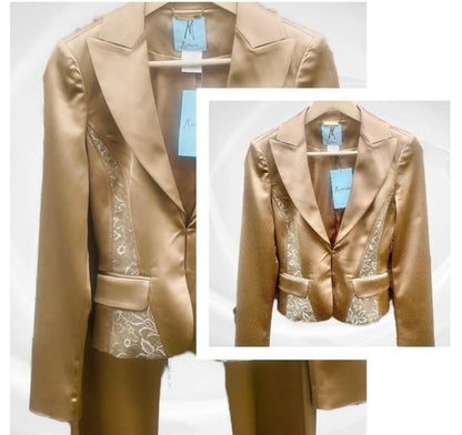 Marciano Champagne Gold Lace Blazer Size 4