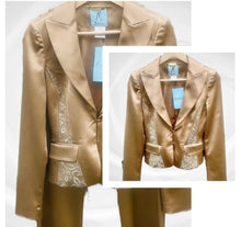 Load image into Gallery viewer, Marciano Champagne Gold Lace Blazer Size 4