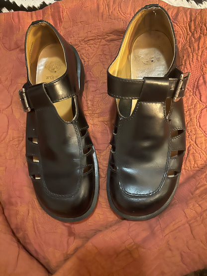 Made in England Dr Martens UK 7 (fits a US W 9/9.5)Black Mary Jane