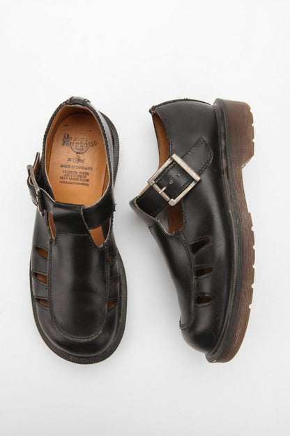 Made in England Dr Martens UK 7 (fits a US W 9/9.5)Black Mary Jane