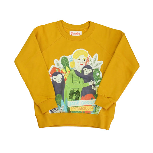 Piccolina Jane Goodall Embroidered Applique Sweatshirt Child’s Size 14