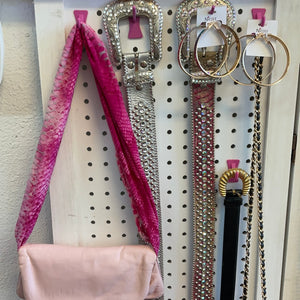Y2K Vintage Adrienne Vittadini Pink Snake Print Silk Scarf Barbie Accessories