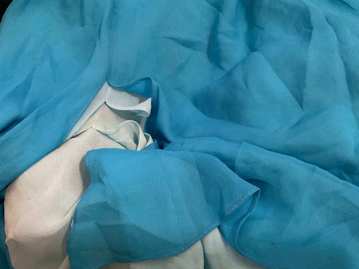 Ralph Lauren Silk Blue on Blue Tulip Flare Flutter Fairy Mermaid Skirt Size 16