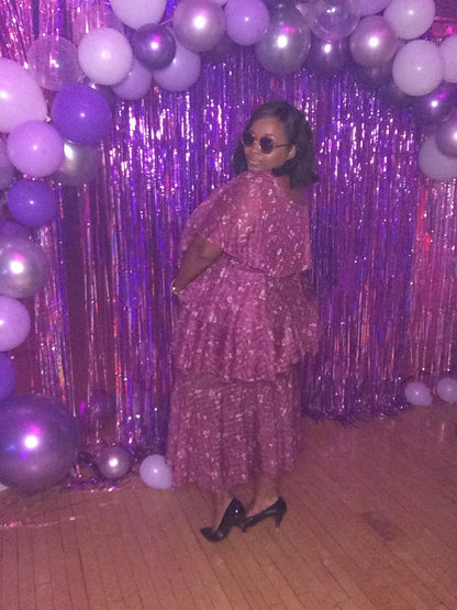 purple tea party dress Purple tulle tea length prom dress, purple evening dress shdress
