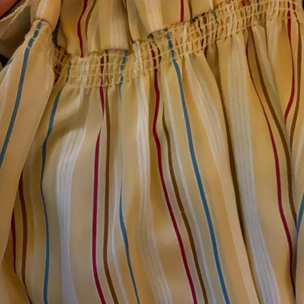 Jonathan Martin Butter Yellow Stripe Spring Disco Dress with Belt XS/S