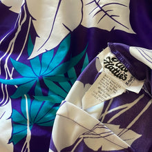 Load image into Gallery viewer, Hilo Hattie’s Purple Monstera Alocacia Wrap Skirt Swim Cover Up