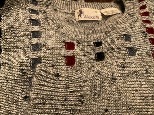 Bronzini 1980’s Unisex Sweater Marino Wool Size Medium