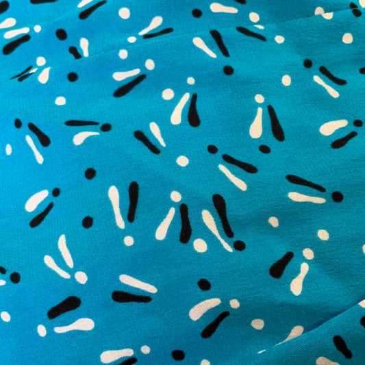 Silk Studio Exclamation Print Teal Dress Size 6