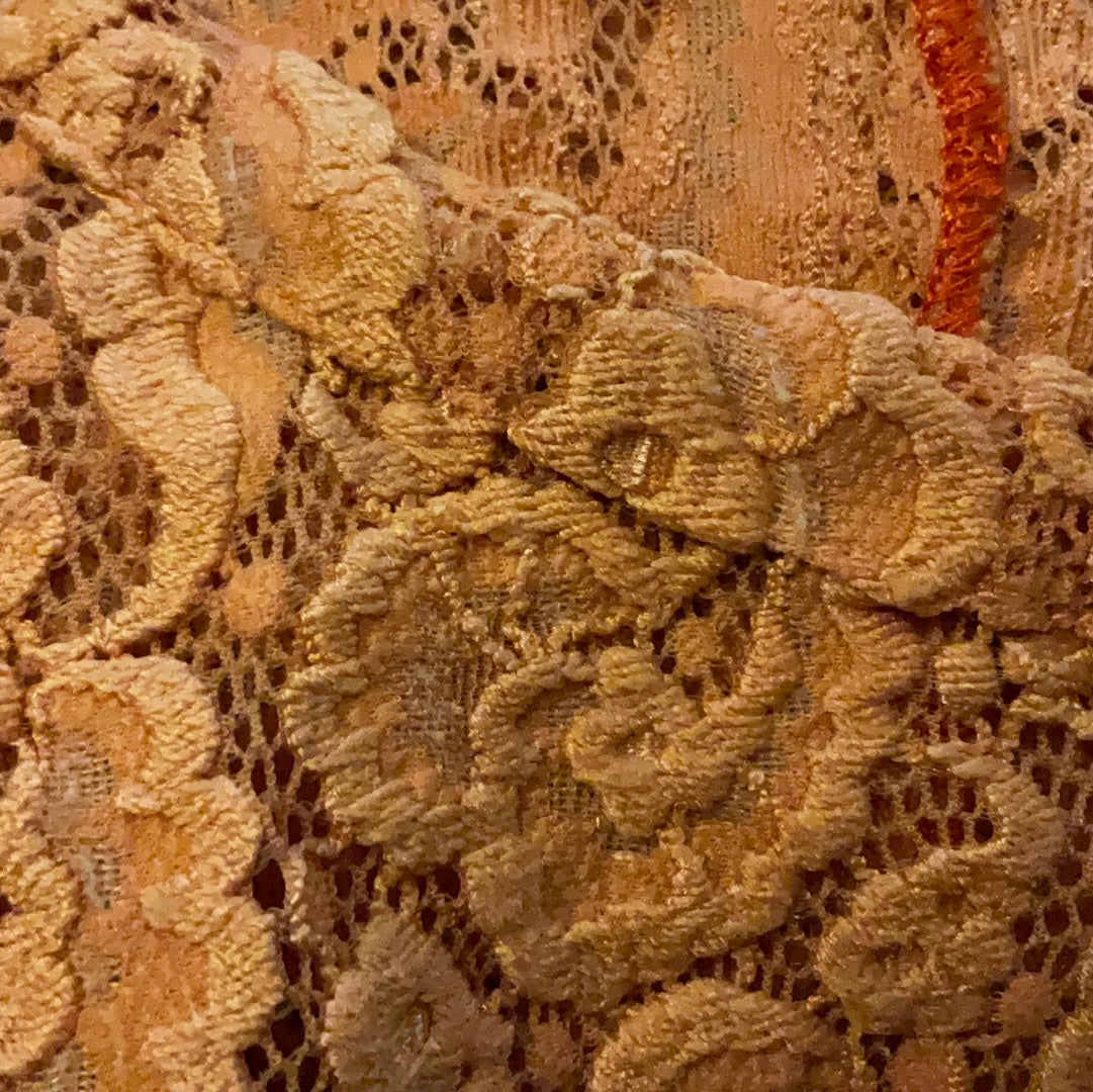 VTG Peachy Orange Lace Top or Dress Depending