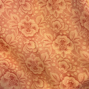 Audrey Marlett for Jack Kramer California Pink Floral Print Cotton Smocked White Lace Trim Dress