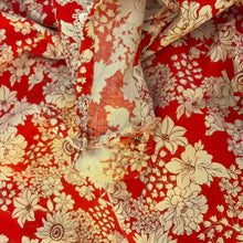 Load image into Gallery viewer, Handmade White Floral on Red Background COTTON XS Petite