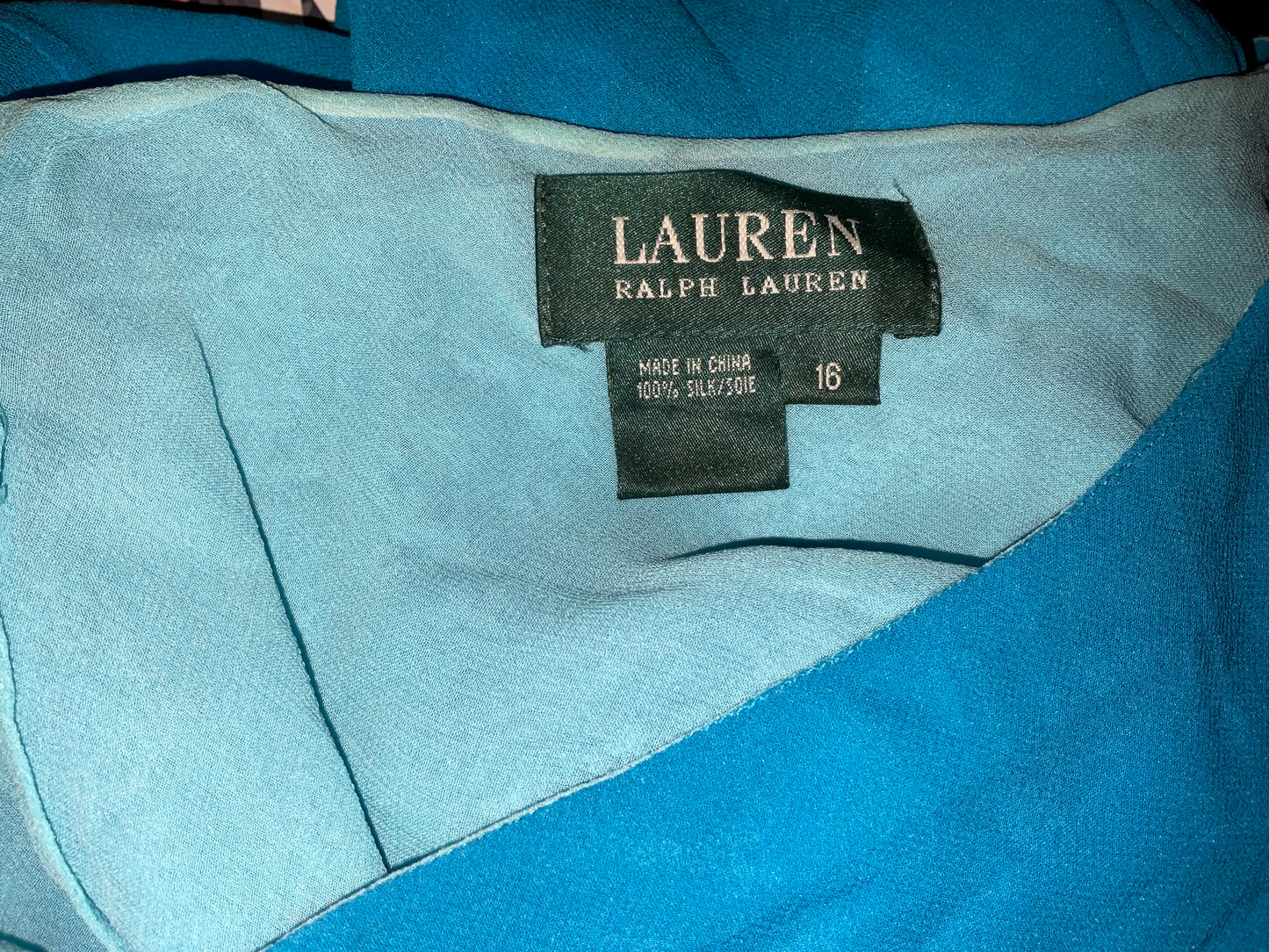 Ralph Lauren Silk Blue on Blue Tulip Flare Flutter Fairy Mermaid Skirt Size 16